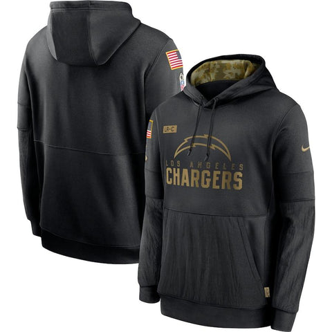 Men's Los Angeles Chargers Black Hoodie Salute to Service Sideline Performance