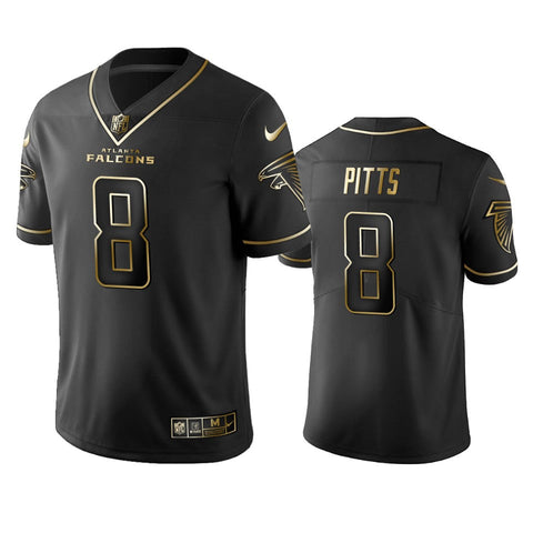 Men's Atlanta Falcons Kyle Pitts Black Golden Limited Jersey