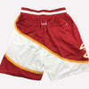 Men's Atlanta Hawks Shorts Red white, Hawks Mens Basketball Shorts Stitched