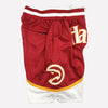 Men's Atlanta Hawks Shorts Red white, Hawks Mens Basketball Shorts Stitched