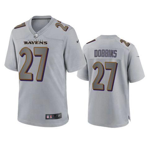 Men's Baltimore Ravens J.K. Dobbins Gray Atmosphere Fashion Limited Jersey