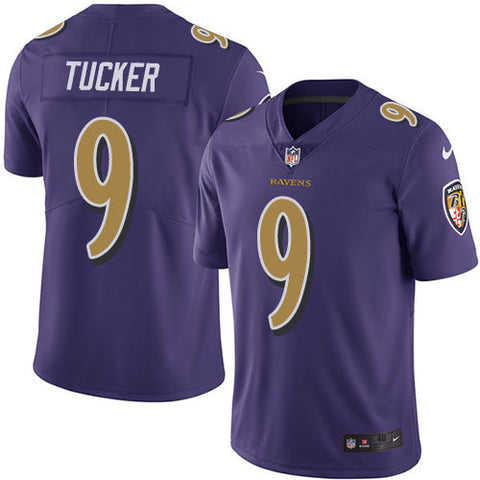 Men's Baltimore Ravens Justin Tucker Purple Color Rush Limited Jersey