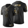 Men's Baltimore Ravens Lamar Jackson Black Golden Limited Jersey