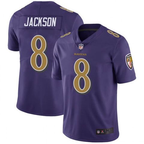 Men's Baltimore Ravens Lamar Jackson Purple Color Rush Limited Jersey