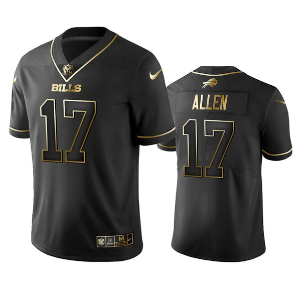 Men's Buffalo Bills Josh Allen Black Golden Limited Jersey