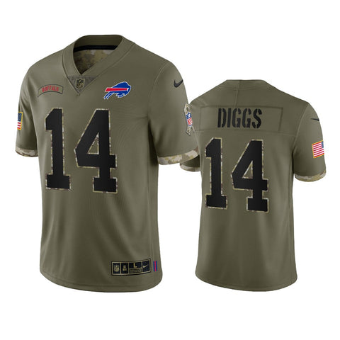 Men's Buffalo Bills Stefon Diggs Olive 2022 Salute To Service Limited Jersey