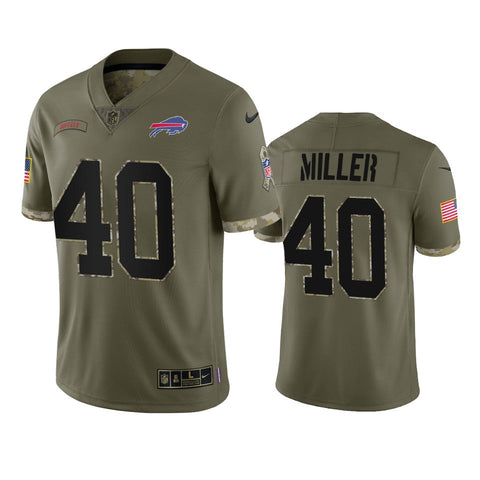 Men's Buffalo Bills Von Miller Olive 2022 Salute To Service Limited Jersey