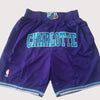 Men's Charlotte Hornets Shorts Purble, Hornets Mens Basketball Shorts Stitched