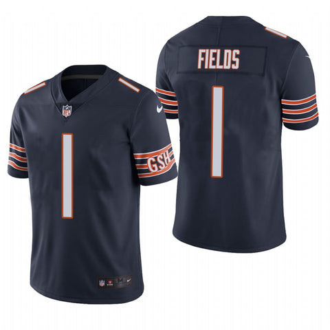 Men's Chicago Bears Justin Fields Navy Limited Jersey