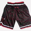 Men's Chicago Bulls Shorts Black Strip Bulls Mens Basketball Shorts Stitched