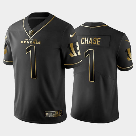 Men's Cincinnati Bengals Ja'Marr Chase Black Golden Limited Jersey