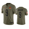 Men's Cincinnati Bengals Joe Burrow Olive 2022 Salute To Service Limited Jersey