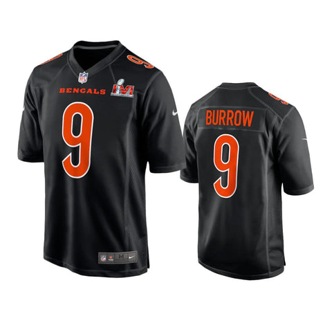 Men's Cincinnati Bengals Joe Burrow Super Bowl LVI Black Fashion Limited Jersey