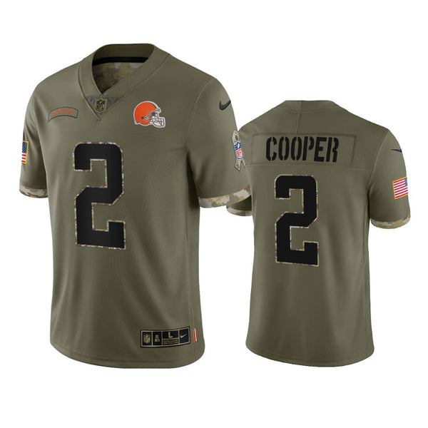 Men's Cleveland Browns Amari Cooper Olive 2022 Salute To Service Limited Jersey