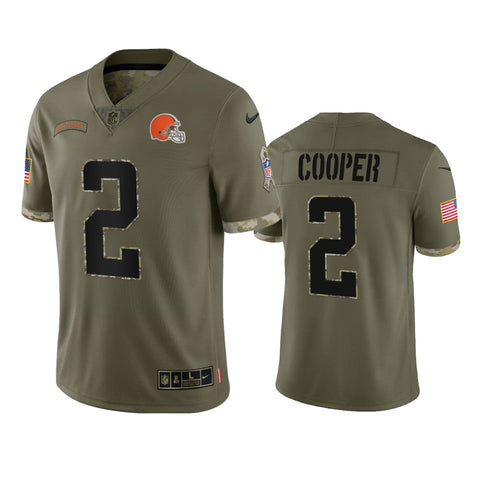 Men's Cleveland Browns Amari Cooper Olive 2022 Salute To Service Limited Jersey