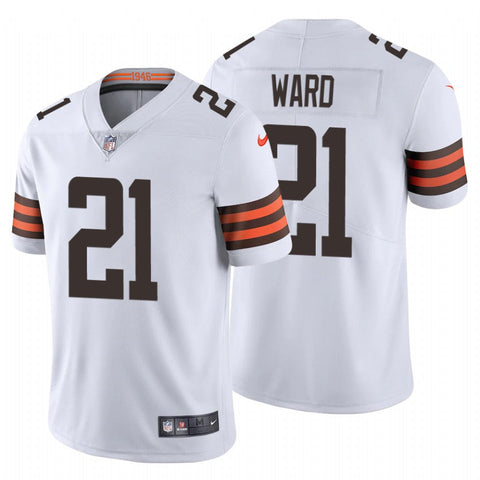 Men's Cleveland Browns Denzel Ward White Limited Jersey