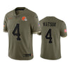 Men's Cleveland Browns Deshaun Watson Olive 2022 Salute To Service Limited Jersey