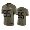 Men's Cleveland Browns Myles Garrett Olive 2022 Salute To Service Limited Jersey