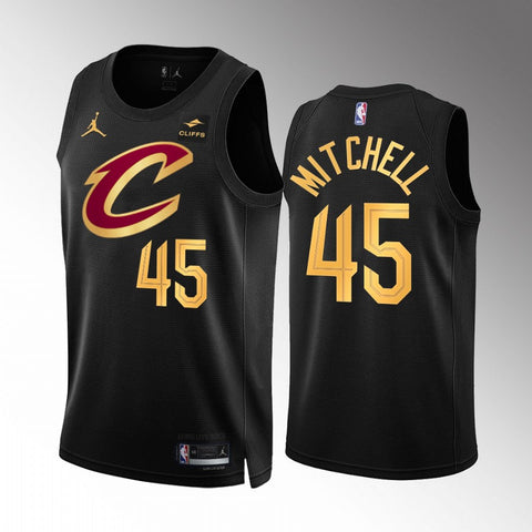 Men's Cleveland Cavaliers Donovan Mitchell 2022-23 Black Statement Edition Jersey