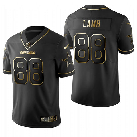 Men's Dallas Cowboys CeeDee Lamb Black Golden Limited Jersey