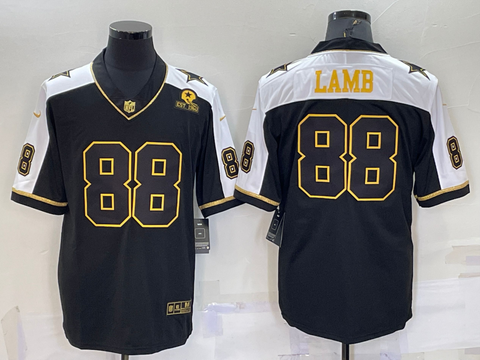 Men's Dallas Cowboys CeeDee Lamb Black Gold Thanksgiving Limited Jersey