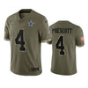 Men's Dallas Cowboys Dak Prescott Olive 2022 Salute To Service Limited Jersey