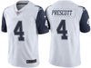 Men's Dallas Cowboys Dak Prescott White Color Rush Limited Jersey