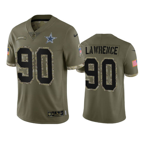 Men's Dallas Cowboys Demarcus Lawrence Olive 2022 Salute To Service Limited Jersey