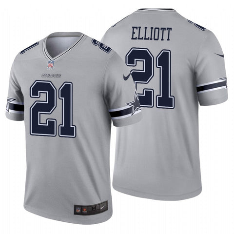 Men's Dallas Cowboys Ezekiel Elliott Gray Inverted Limited Jersey