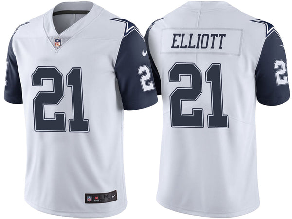 Men's Dallas Cowboys Ezekiel Elliott White Color Rush Limited Jersey