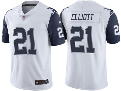 Men's Dallas Cowboys Ezekiel Elliott White Color Rush Limited Jersey