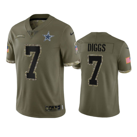 Men's Dallas Cowboys Trevon Diggs Olive 2022 Salute To Service Limited Jersey