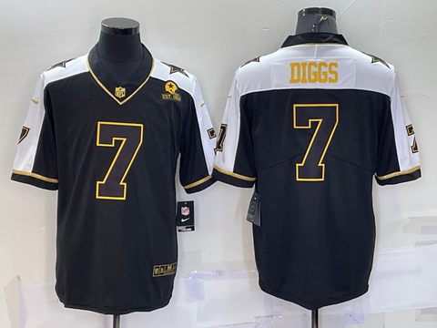 Men's Dallas Cowboys Trevon Diggs Black Gold Thanksgiving Limited Jersey