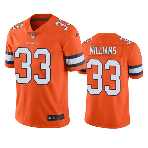 Men's Denver Broncos Javonte Williams Orange Color Rush Limited Jersey