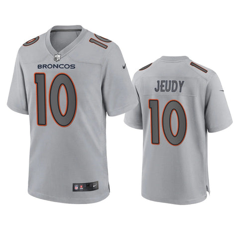 Men's Denver Broncos Jerry Jeudy Gray Atmosphere Fashion Limited Jersey