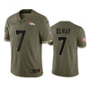 Men's Denver Broncos John Elway Olive 2022 Salute To Service Limited Jersey