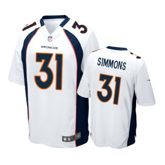 Men's Denver Broncos Justin Simmons White Limited Jersey