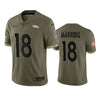 Men's Denver Broncos Peyton Manning Olive 2022 Salute To Service Limited Jersey