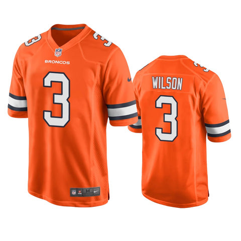 Men's Denver Broncos Russell Wilson Orange Color Rush Limited Jersey