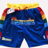 Men's Denver Nuggets Shorts Blue, Nuggets Mens Basketball Shorts Stitched