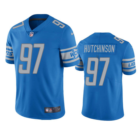 Men's Detroit Lions Aidan Hutchinson Blue Limited Jersey