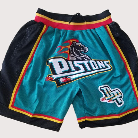 Men's Detroit Pistons Green Teal, Pistons Mens Basketball Shorts Stitched