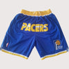 Men's Indiana Pacers Shorts Blue, Pacers Mens Basketball Shorts Stitched