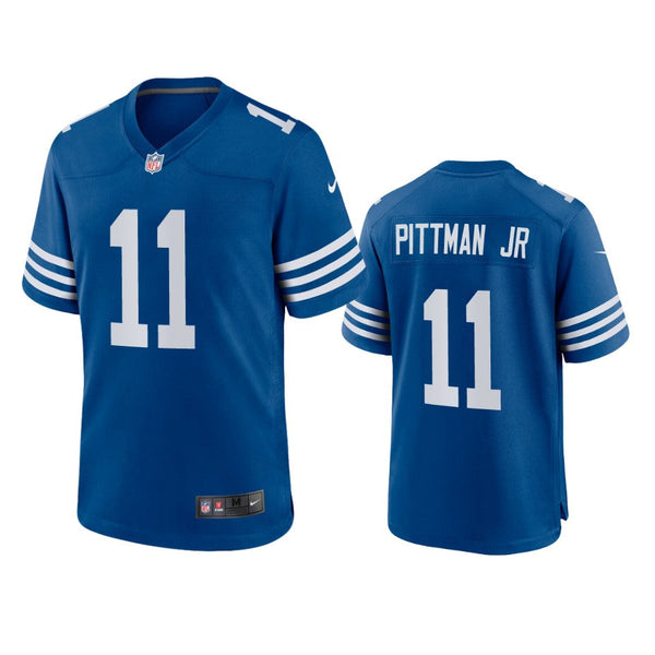 Men's Indianapolis Colts Michael Pittman Jr Blue Throwback Limited Jersey