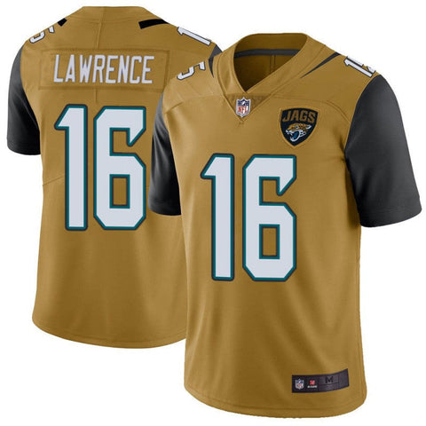 Men's Jacksonville Jaguars Trevor Lawrence Gold Color Rush Limited Jersey