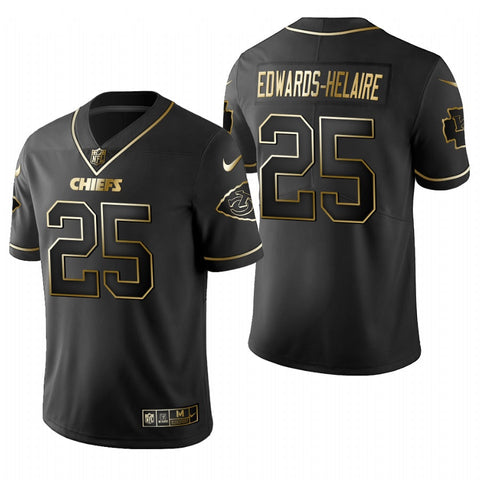 Men's Kansas City Chiefs Clyde Edwards-Helaire Black Golden Limited Jersey