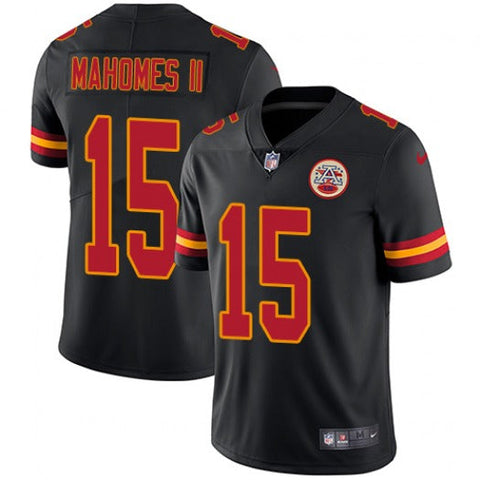 Men's Kansas City Chiefs Patrick Mahomes II Black Color Rush Limited Jersey