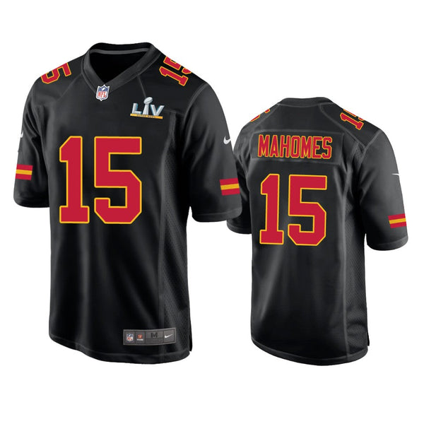 Men's Kansas City Chiefs Patrick Mahomes II Black Fashion Super Bowl LV Jersey