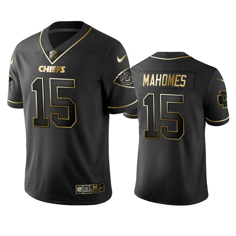 Men's Kansas City Chiefs Patrick Mahomes II Black Golden Limited Jersey