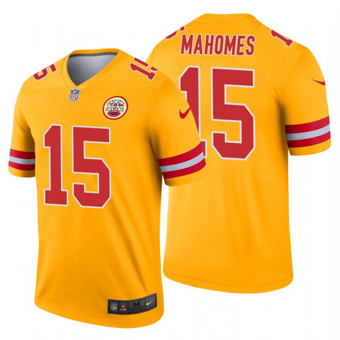 Men's Kansas City Chiefs Patrick Mahomes II Gold Inverted Limited Jersey